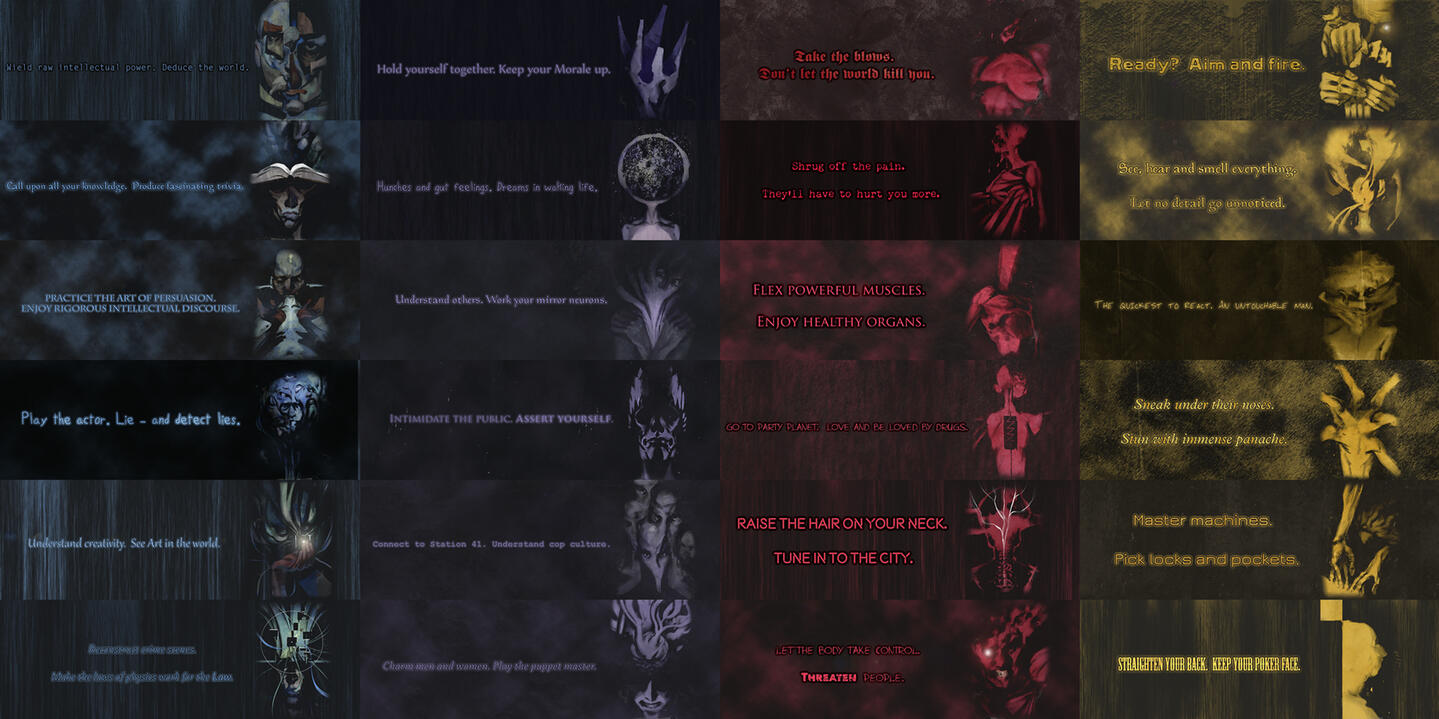 Twitter Headers inspired by the Disco Elysium skills